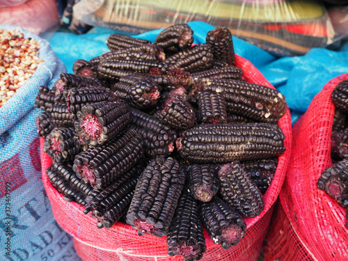 Peruvian black corn on the cob