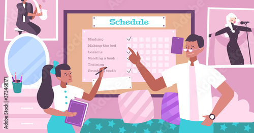  Schedule For Kid Flat Background