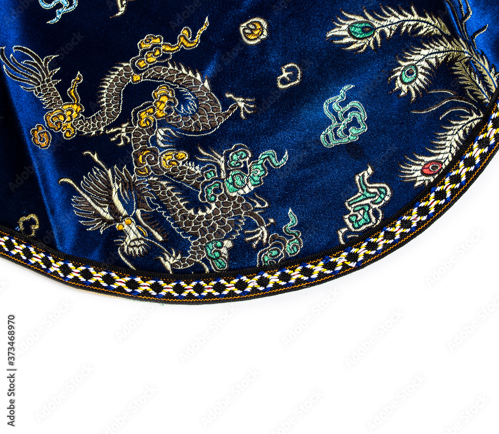 Fototapeta premium luxury blue Chinese silk texture abstract background