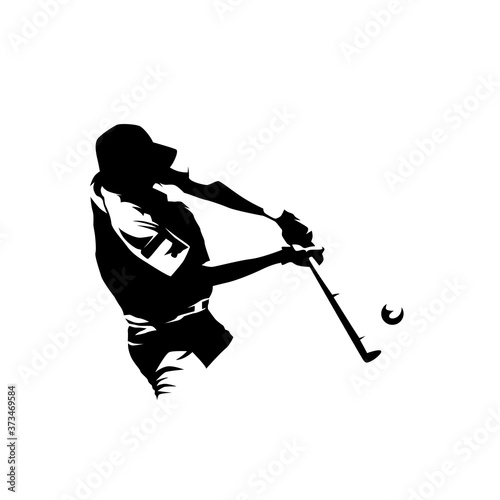 Baseball player, batter. Vector baseball logo. Isolated vector silhouette