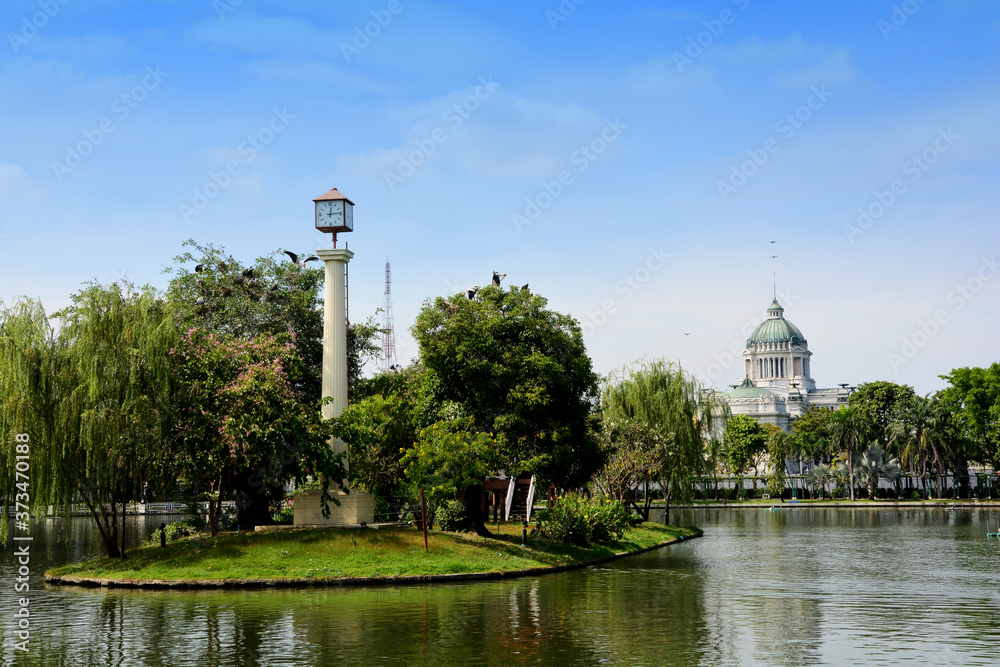 Beautiful architecural of the Ananta Samakhom Throne Hall (now closed), view from Dusit zoo (now closed)