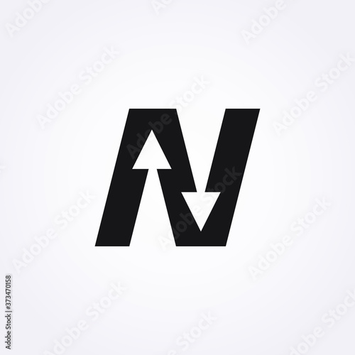 N letter creative logo design for digital company