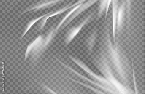 Close up vector on a plastic transparent cellophane bag on white background. The texture looks blank and shiny.