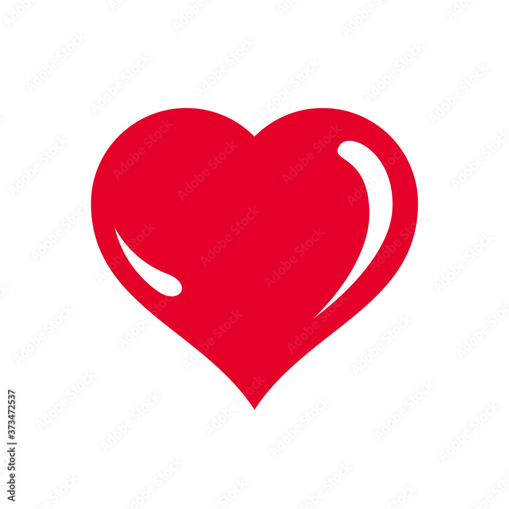 Simple heart icon or logo flat vector sign. Simple heart icon or logo flat vector sign.