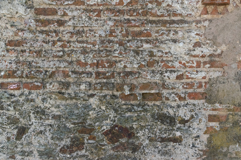 Background of the old red brick wall texture