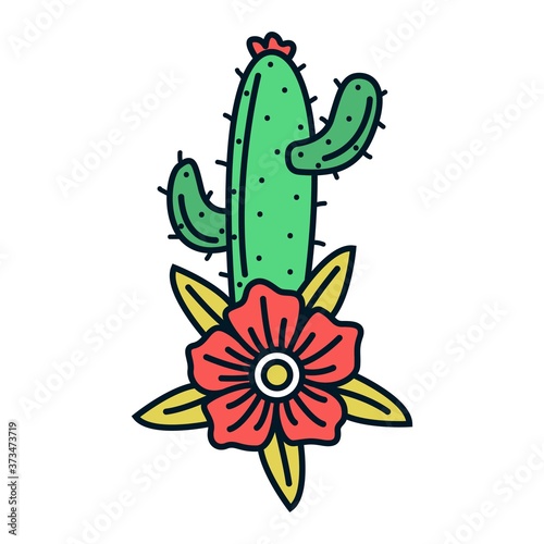 cactus plant tattoo designs illustration