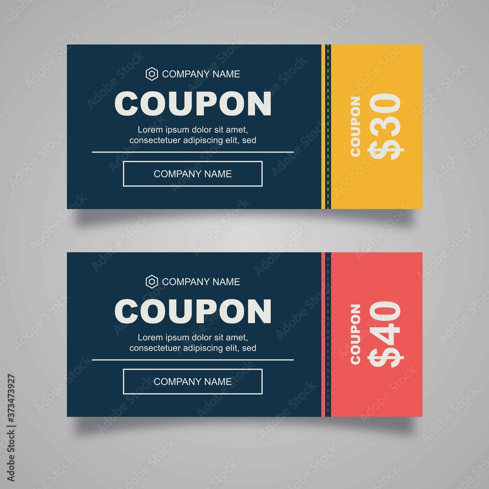 Elegant coupon card design template Elegant coupon card design template