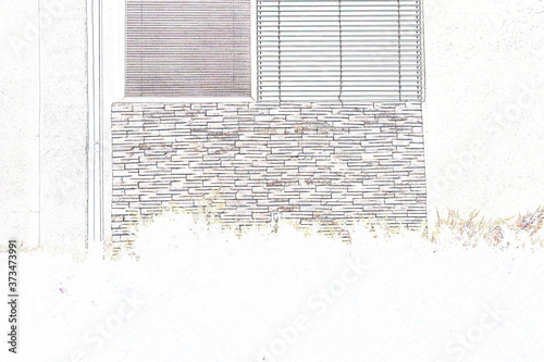 window and windowsill stone decorations