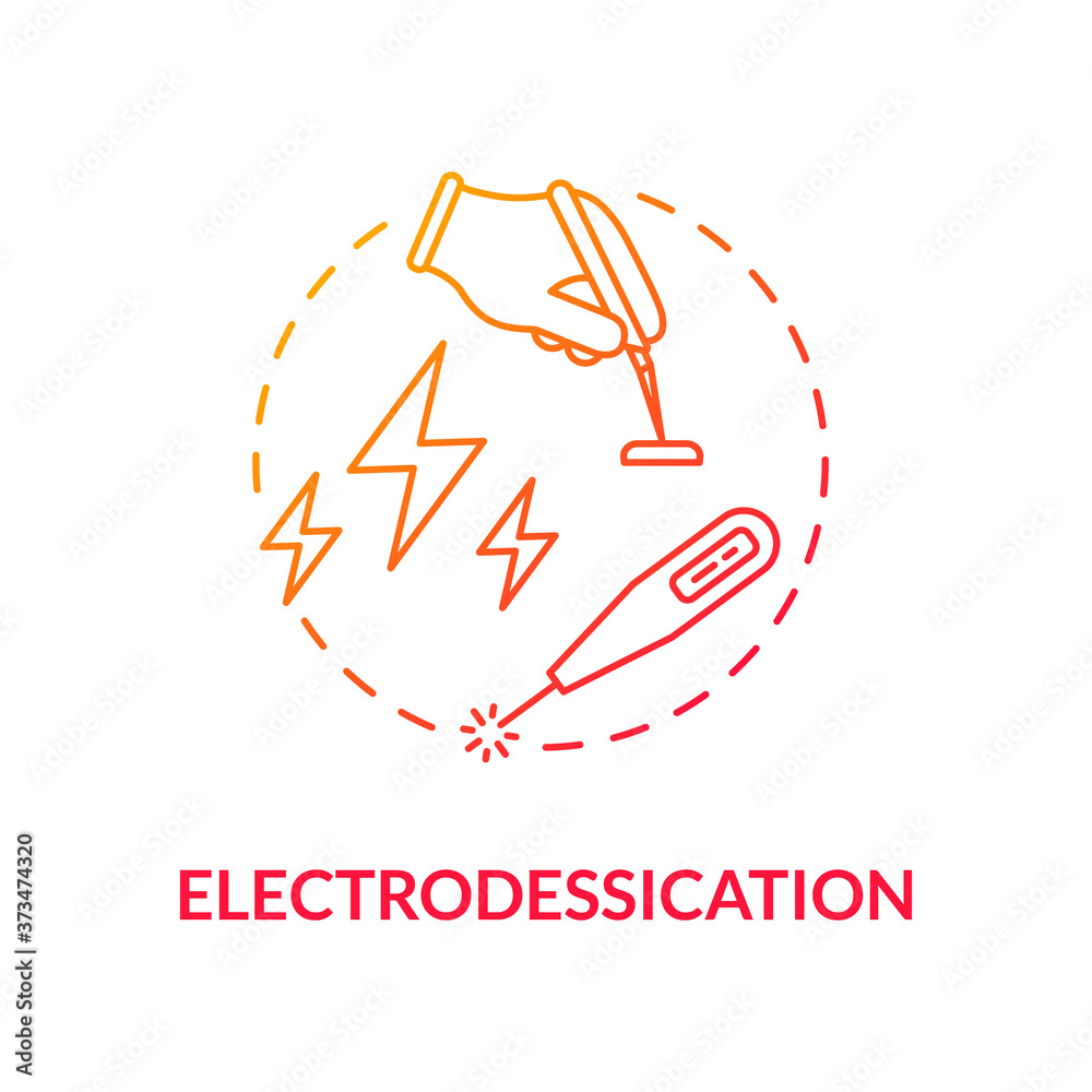 Electrodessication concept icon. Skincare procedures. Dermatology