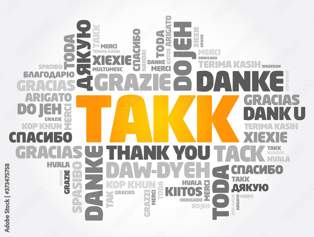Takk (Thank You in Icelandic) Word Cloud in different languages Takk (Thank You in Icelandic) Word Cloud in different languages