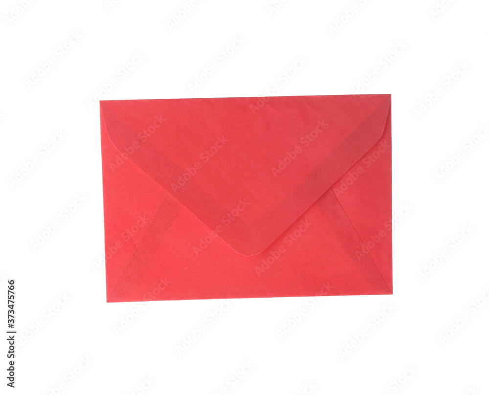 Red paper envelope isolated on white. Mail service Red paper envelope isolated on white. Mail service