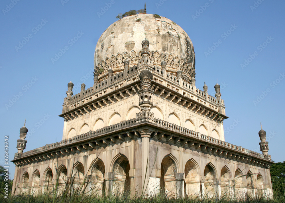 Qutb Shahi Tombs in  Ibrahim Bagh  in Hyderabad, India.  built by the various kings of the Qutb Shahi dynasty starting in 1500s