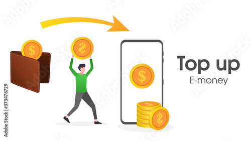 Illustration of a user top-up e-money