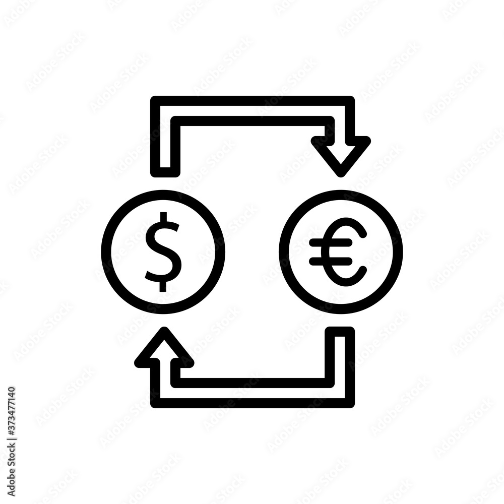 Dollar, euro, arrow icon. Simple line, outline vector elements of economy icons for ui and ux, website or mobile application Dollar, euro, arrow icon. Simple line, outline vector elements of economy icons for ui and ux, website or mobile application