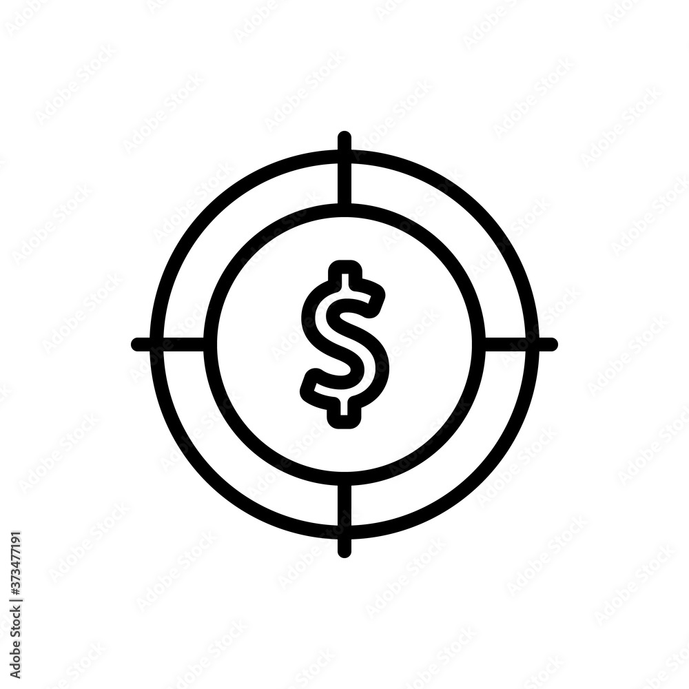 Target, dollar icon. Simple line, outline vector elements of economy icons for ui and ux, website or mobile application