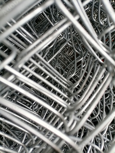 close up of steel wire mesh