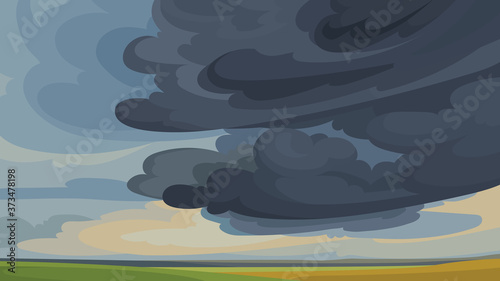Sky before storm. Beautiful nature scenery.