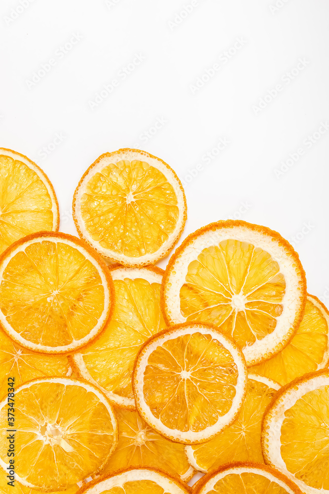 Dried orange slices background