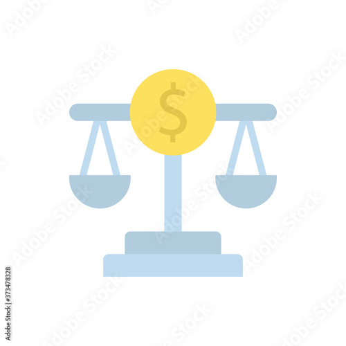 Balancing scale, judge icon. Simple color vector elements of economy icons for ui and ux, website or mobile application