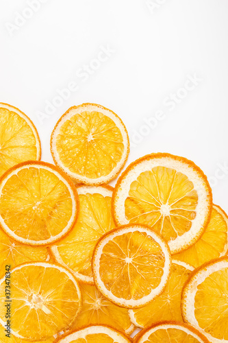 Dried orange slices background