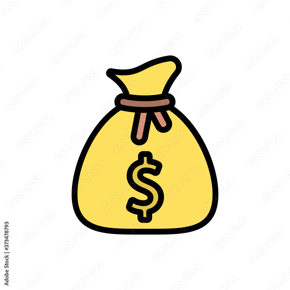 Sack, money, dollar icon. Simple color with outline vector elements of economy icons for ui and ux, website or mobile application Sack, money, dollar icon. Simple color with outline vector elements of economy icons for ui and ux, website or mobile application