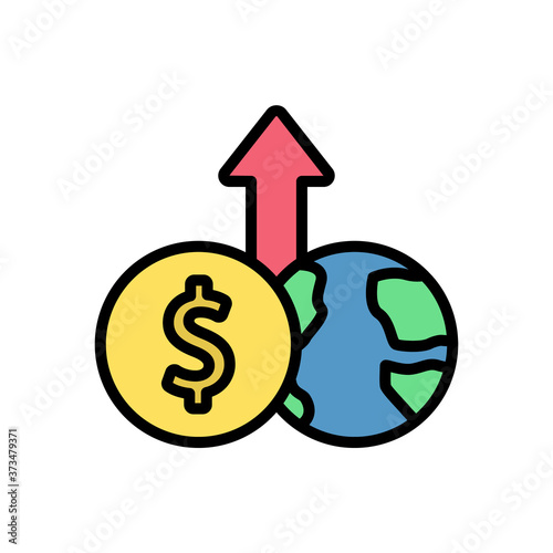 Debt, world, money icon. Simple color with outline vector elements of economy icons for ui and ux, website or mobile application