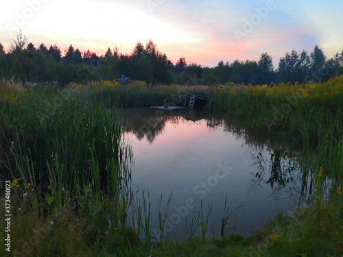 sunrise over lake