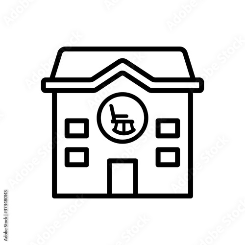 Retirement home icon. Simple line, outline vector elements of nursing home icons for ui and ux, website or mobile application