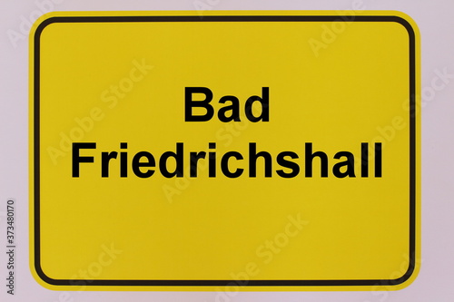 Grafische Darstellung des Ortseingangsschildes der Stadt Bad Friedrichshall photo