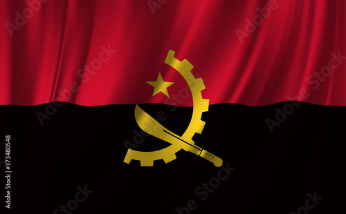 Waving flag of the Angola. Waving Angola flag photo