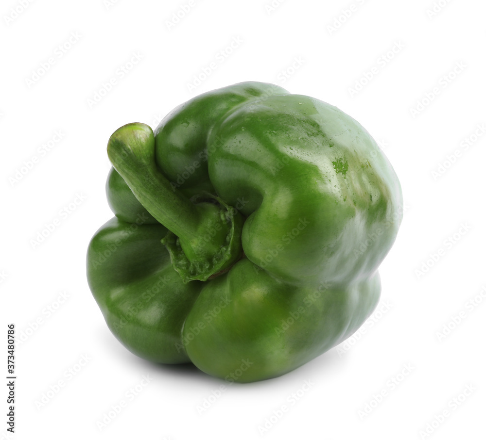 Fresh ripe green bell pepper isolated on white Fresh ripe green bell pepper isolated on white