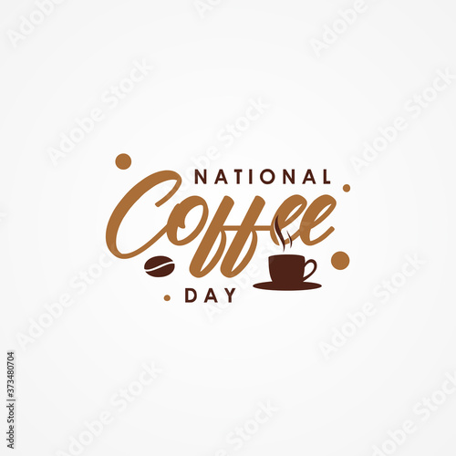Fototapeta Naklejka Na Ścianę i Meble -  Happy Coffee Day Vector Design Illustration For Celebrate Moment