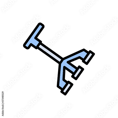 Walking stick old icon. Simple color with outline vector elements of nursing home icons for ui and ux, website or mobile application