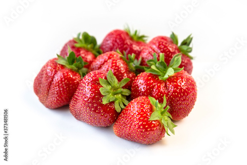 Fresh Juicy Ripe Red Berry Strawberry isolated on white background