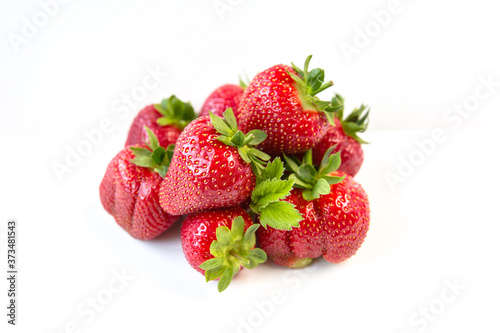Fresh Juicy Ripe Red Berry Strawberry isolated on white background