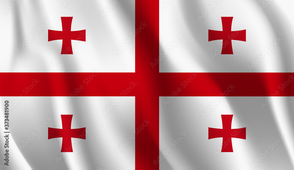 Waving flag of the Georgia. Waving Georgia flag Waving flag of the Georgia. Waving Georgia flag