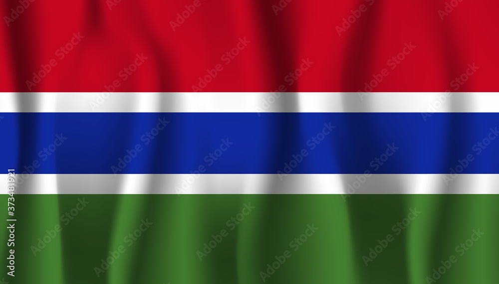 Waving flag of the Gambia. Waving Gambia flag
