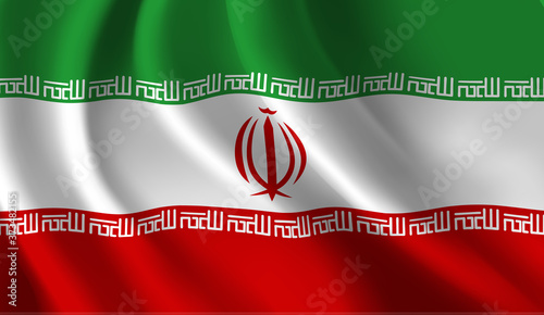 Waving flag of the Iran. Waving Iran flag