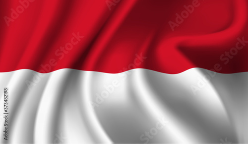 Waving flag of the Indonesia. Waving Indonesia flag