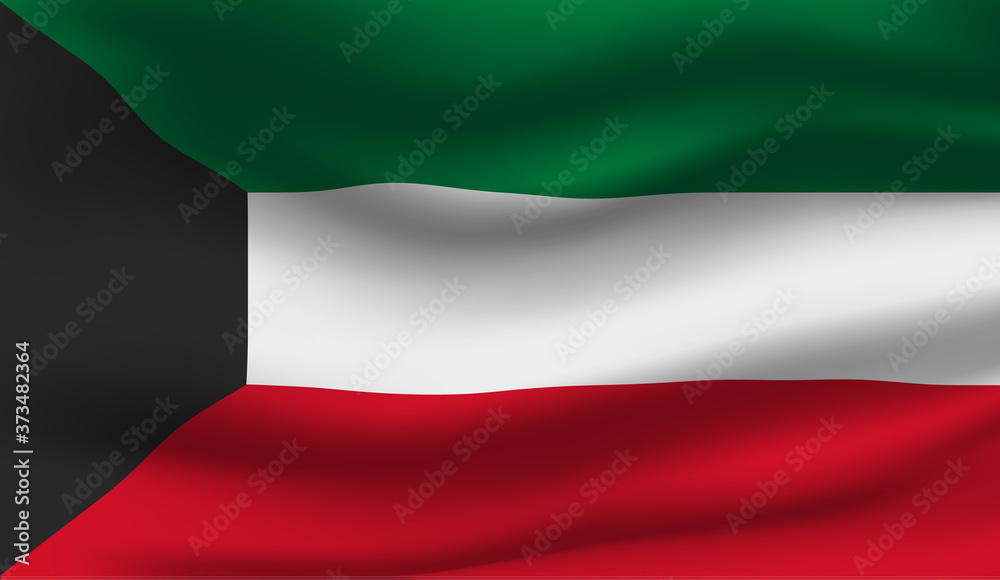 Waving flag of the Kuwait. Waving Kuwait flag Waving flag of the Kuwait. Waving Kuwait flag
