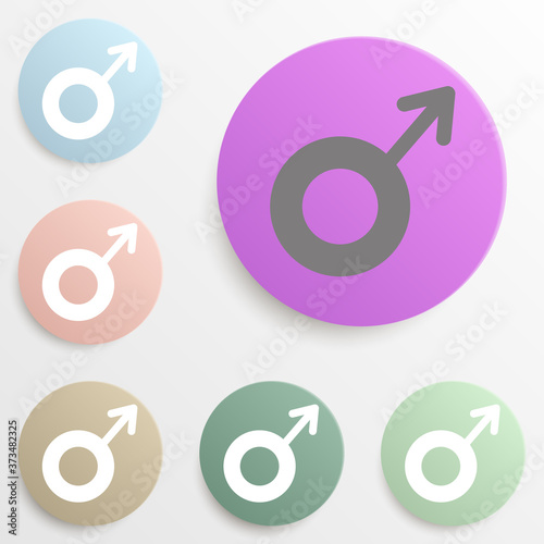 male badge color set. Simple glyph, flat vector of web icons for ui and ux, website or mobile application photo