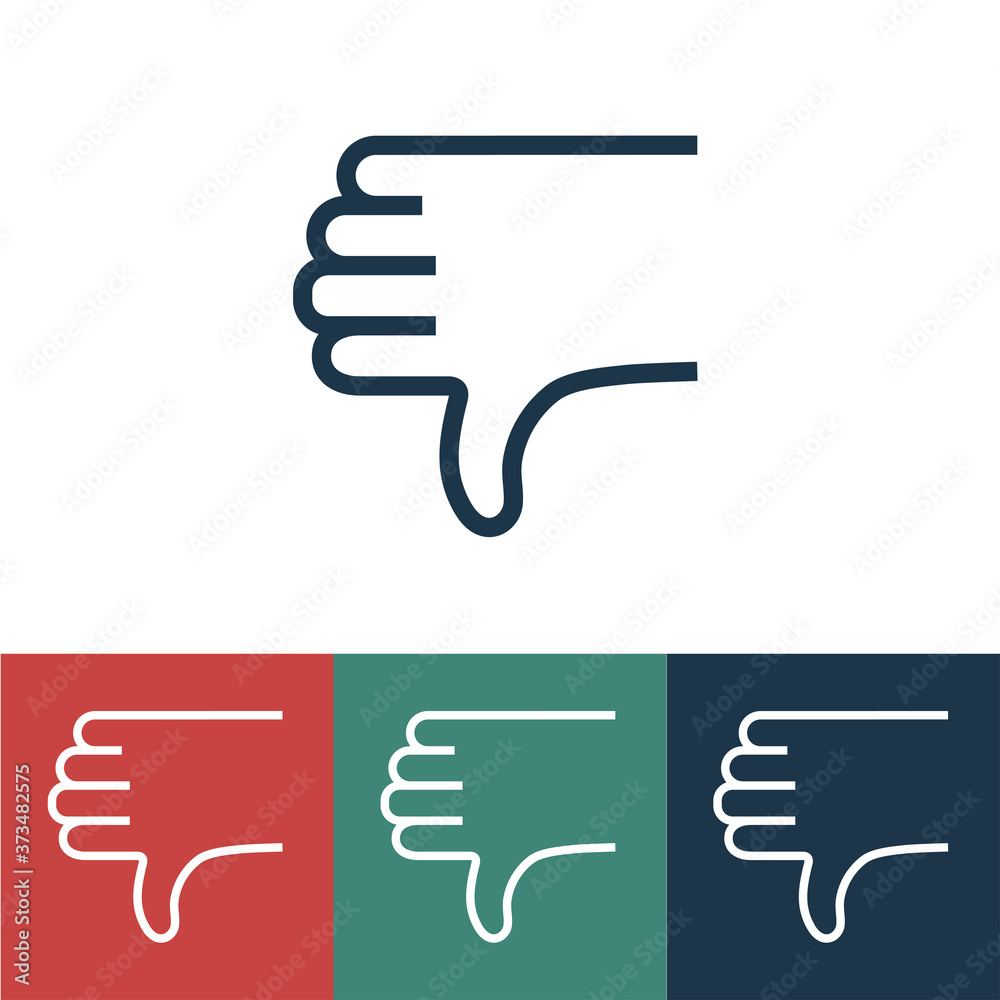 Linear vector icon with thumb down