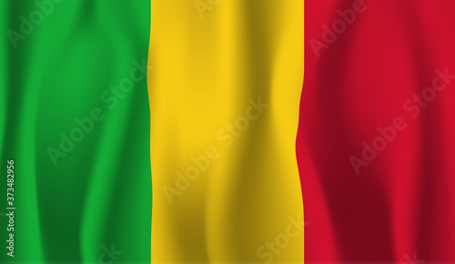 Waving flag of the Mali. Waving Mali flag