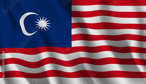Waving flag of the Malaysia. Waving Malaysia flag