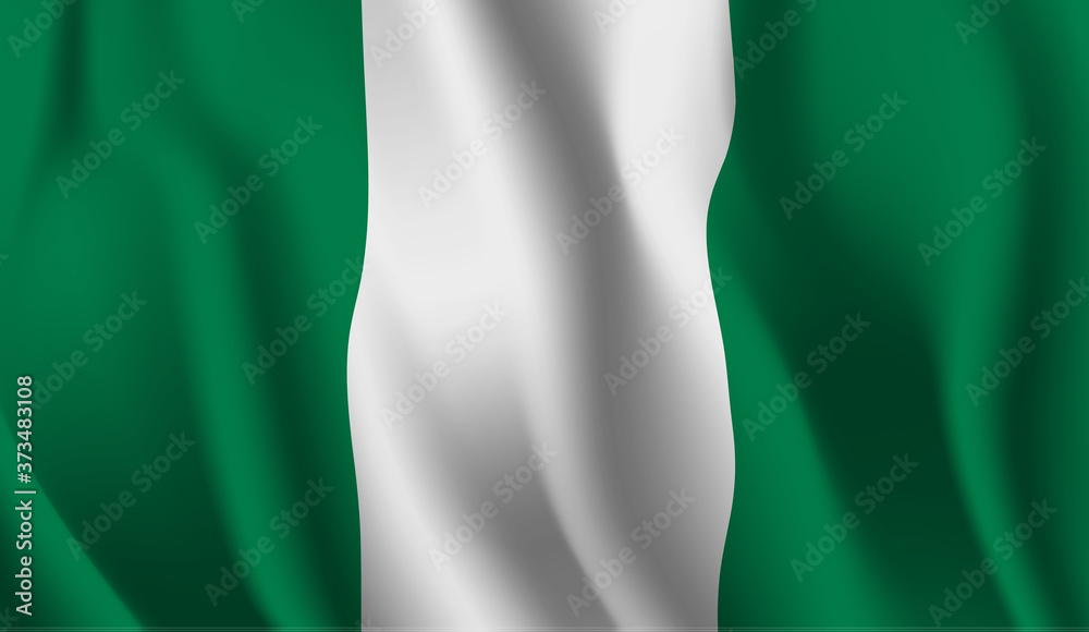 Waving flag of the Nigeria. Waving Nigeria flag