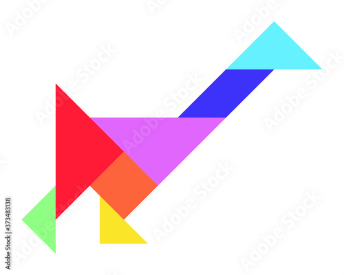 Free Download Color tangram puzzle in swan, duck or goose shape on white background - GFXLoad