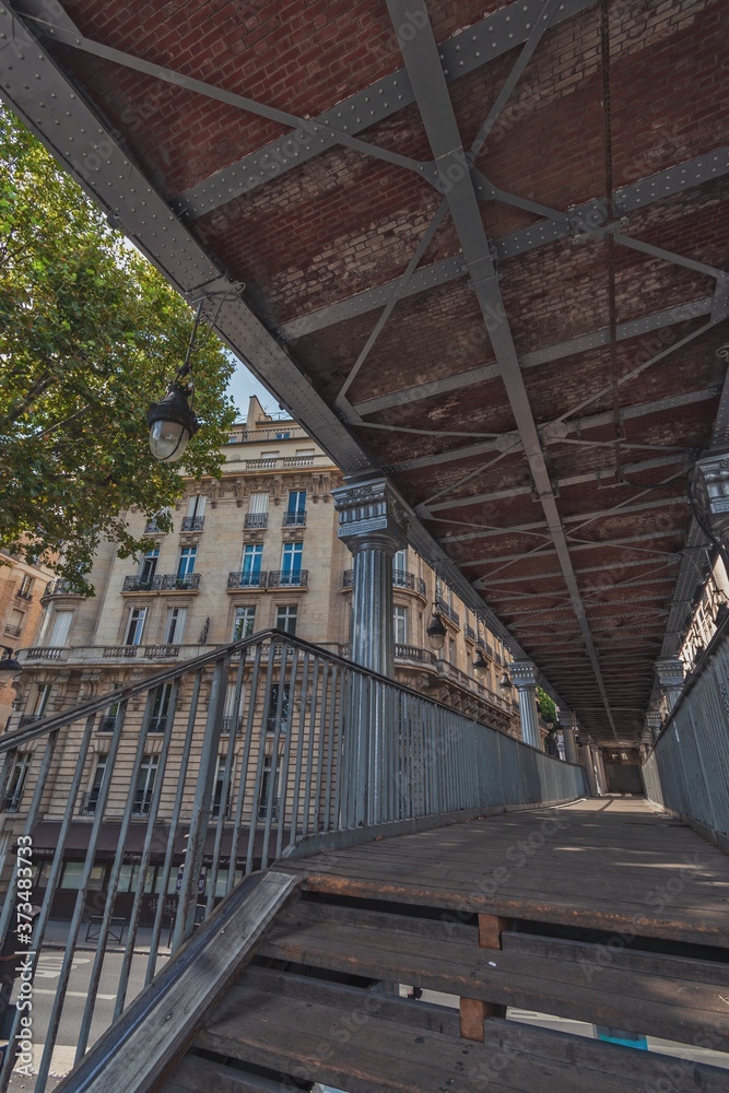 Under the Bir Hakeim bridge in Paris