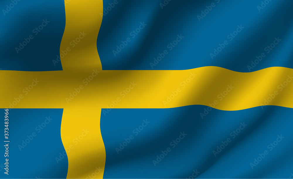 Waving flag of the Sweden. Waving Sweden flag Waving flag of the Sweden. Waving Sweden flag