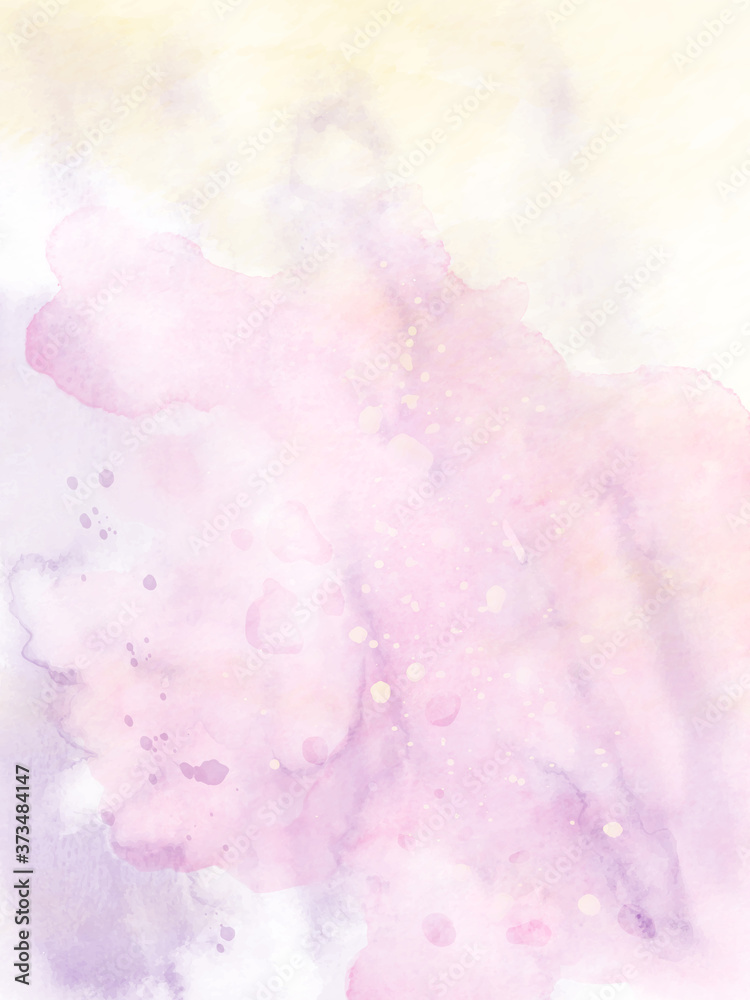 Abstract background design with pink and yellow splatter watercolor