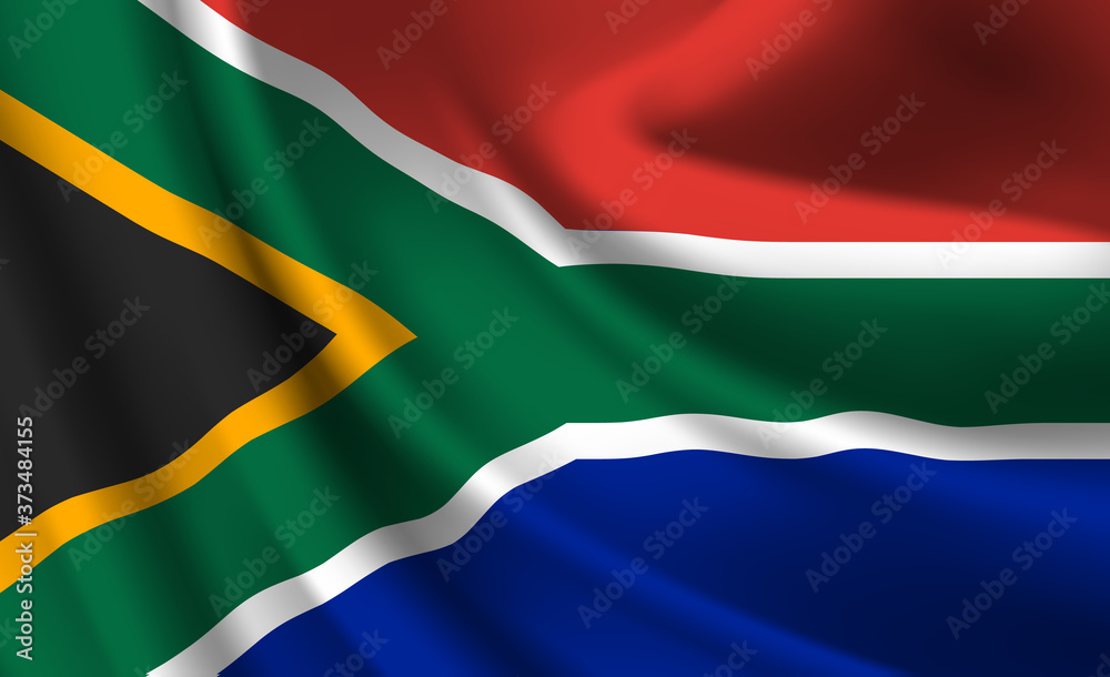 Waving flag of the South Africa. Waving South Africa flag Waving flag of the South Africa. Waving South Africa flag
